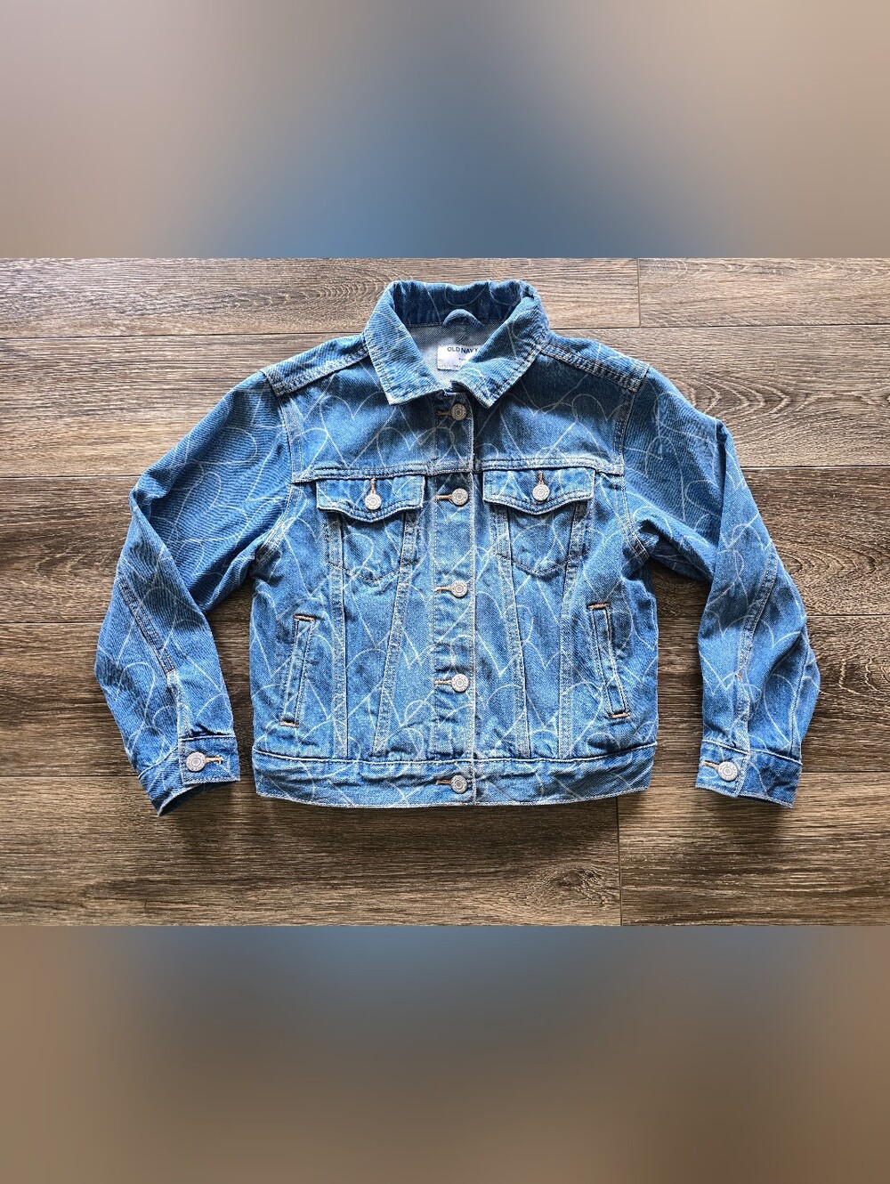 Old Navy Denim Jacket with Heart Design